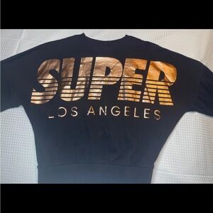 Superdry Los Angeles Metallic Sweatshirt M Black Copper Foil Logo Pullover